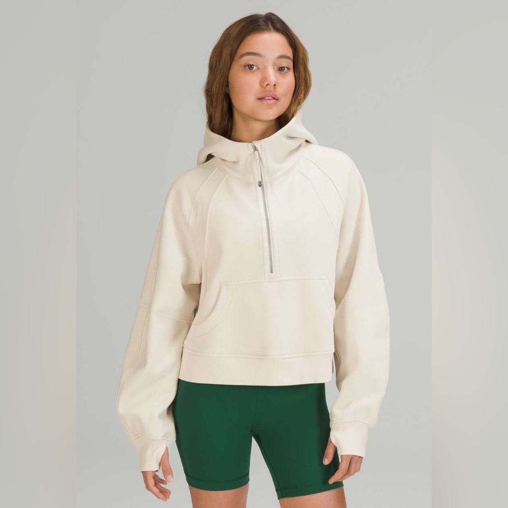 Lululemon Scuba Oversized 1/2-Zip Hoodie [RARE IN COLOR & w/ HOODIE— Whi…